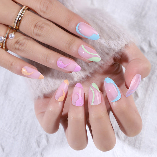 kleurrijke vrolijke nagels